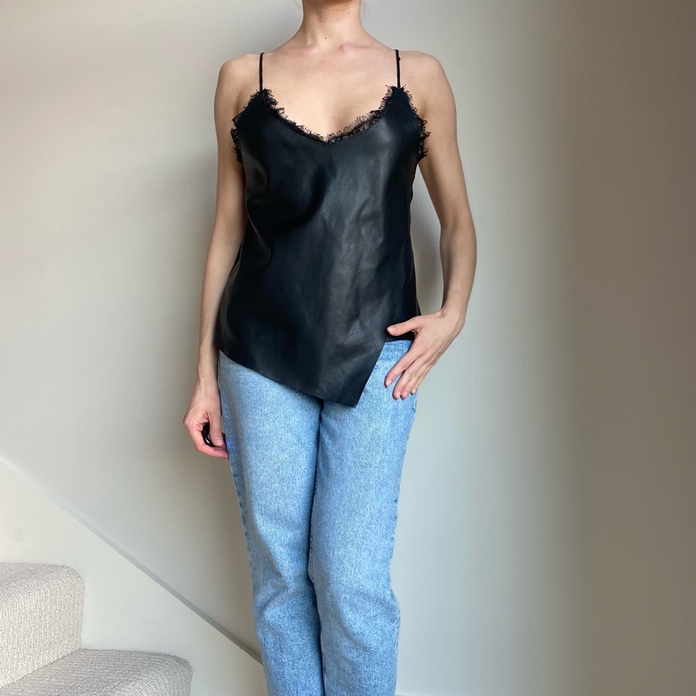 Zara faux leather top with lace - Picture 6 of 13